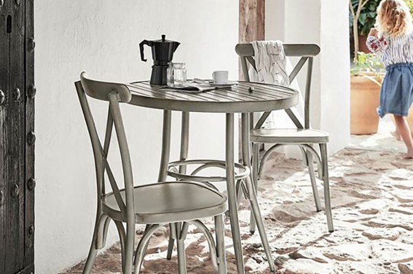 alloyfold vintage aluminium crossback chair outdoor dining set2