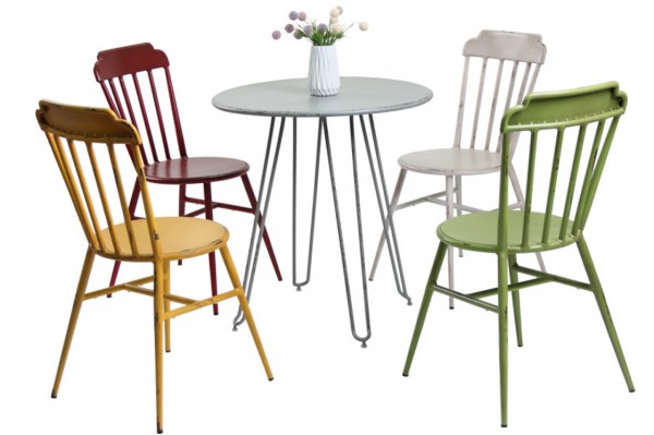 alloyfold vintage aluminium windsor chair dining set16